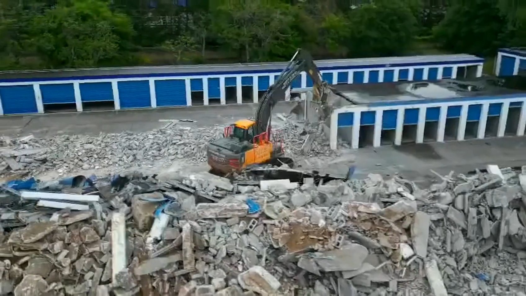 Aerial view of a Level Demolition commercial demolition site in Jacksonville, FL
